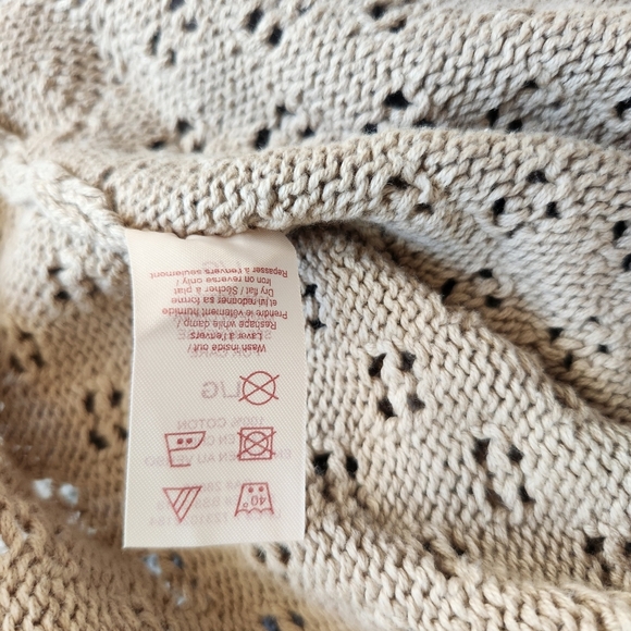 Y2K Vintage 2000s Babydoll Crochet Knit Top Sweater Empire Waist Size Large - Picture 8 of 11